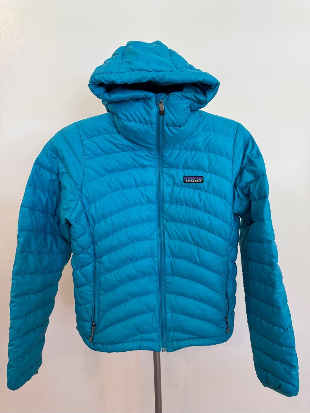 Patagonia Down Sweater Hoodie Blue Packable Puffer